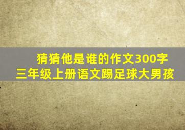 猜猜他是谁的作文300字三年级上册语文踢足球大男孩