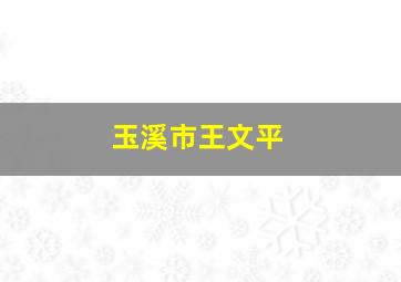 玉溪市王文平