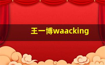 王一博waacking