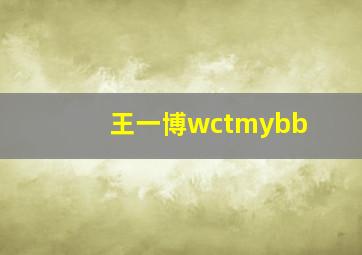 王一博wctmybb