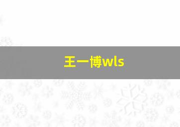 王一博wls