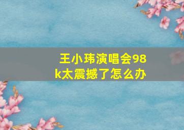 王小玮演唱会98k太震撼了怎么办