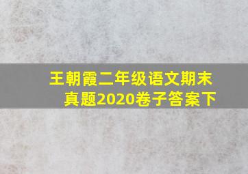 王朝霞二年级语文期末真题2020卷子答案下