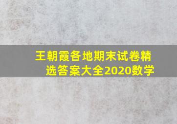 王朝霞各地期末试卷精选答案大全2020数学