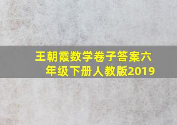 王朝霞数学卷子答案六年级下册人教版2019