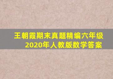 王朝霞期末真题精编六年级2020年人教版数学答案