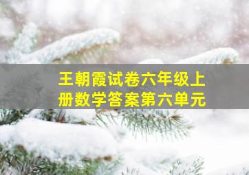 王朝霞试卷六年级上册数学答案第六单元