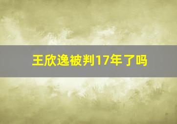 王欣逸被判17年了吗