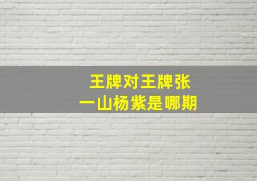 王牌对王牌张一山杨紫是哪期