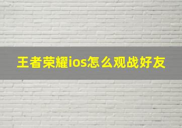 王者荣耀ios怎么观战好友