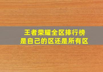 王者荣耀全区排行榜是自己的区还是所有区