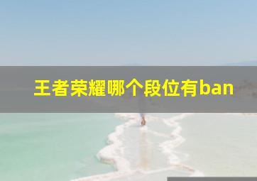 王者荣耀哪个段位有ban