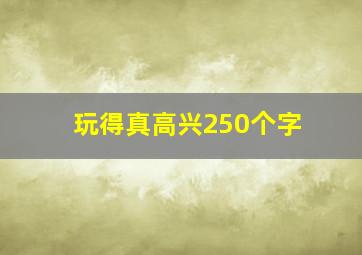 玩得真高兴250个字