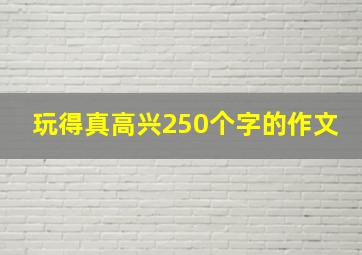 玩得真高兴250个字的作文