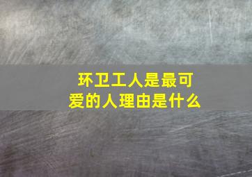 环卫工人是最可爱的人理由是什么