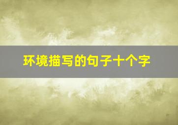 环境描写的句子十个字