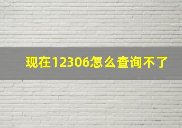 现在12306怎么查询不了