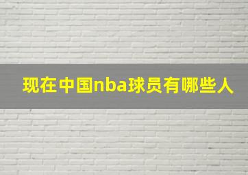 现在中国nba球员有哪些人