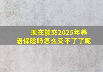 现在能交2025年养老保险吗怎么交不了了呢