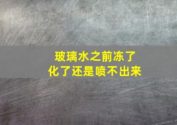 玻璃水之前冻了化了还是喷不出来