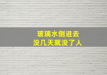 玻璃水倒进去没几天就没了人