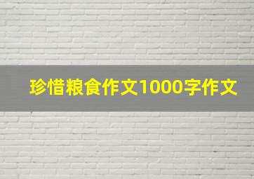 珍惜粮食作文1000字作文