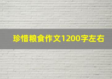 珍惜粮食作文1200字左右