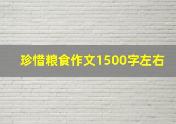 珍惜粮食作文1500字左右