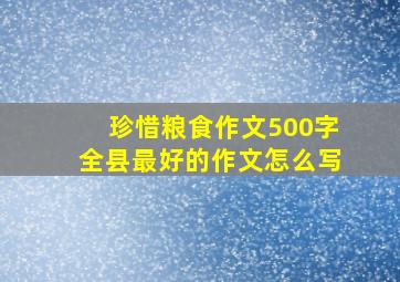 珍惜粮食作文500字全县最好的作文怎么写