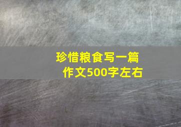 珍惜粮食写一篇作文500字左右