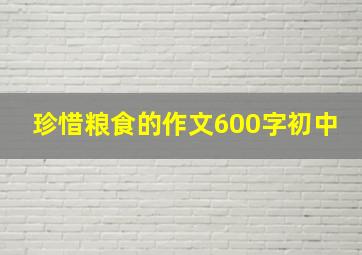 珍惜粮食的作文600字初中