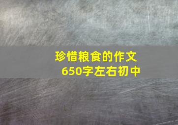 珍惜粮食的作文650字左右初中