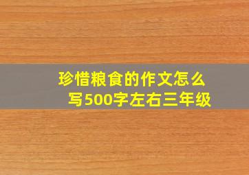 珍惜粮食的作文怎么写500字左右三年级