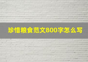 珍惜粮食范文800字怎么写