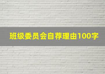 班级委员会自荐理由100字