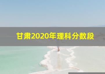 甘肃2020年理科分数段