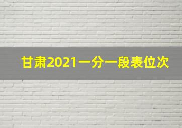 甘肃2021一分一段表位次