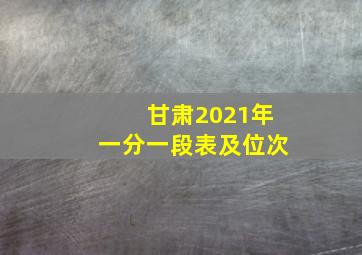 甘肃2021年一分一段表及位次