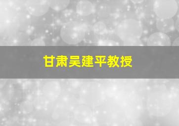 甘肃吴建平教授