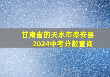 甘肃省的天水市秦安县2024中考分数查询