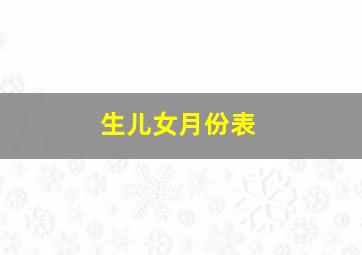 生儿女月份表