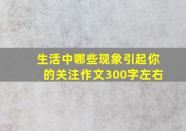 生活中哪些现象引起你的关注作文300字左右