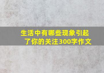 生活中有哪些现象引起了你的关注300字作文