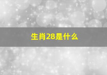 生肖28是什么