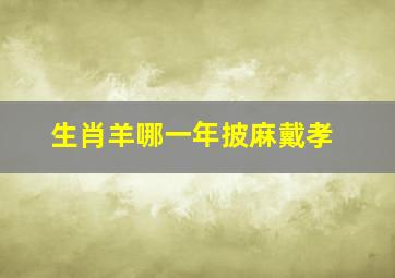 生肖羊哪一年披麻戴孝