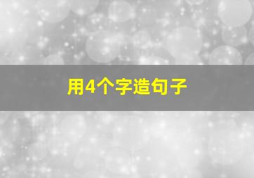 用4个字造句子