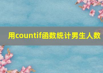 用countif函数统计男生人数