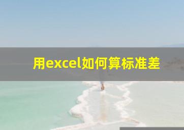 用excel如何算标准差