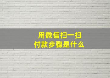 用微信扫一扫付款步骤是什么