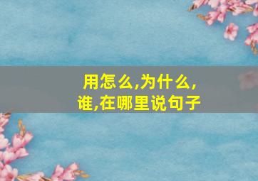 用怎么,为什么,谁,在哪里说句子